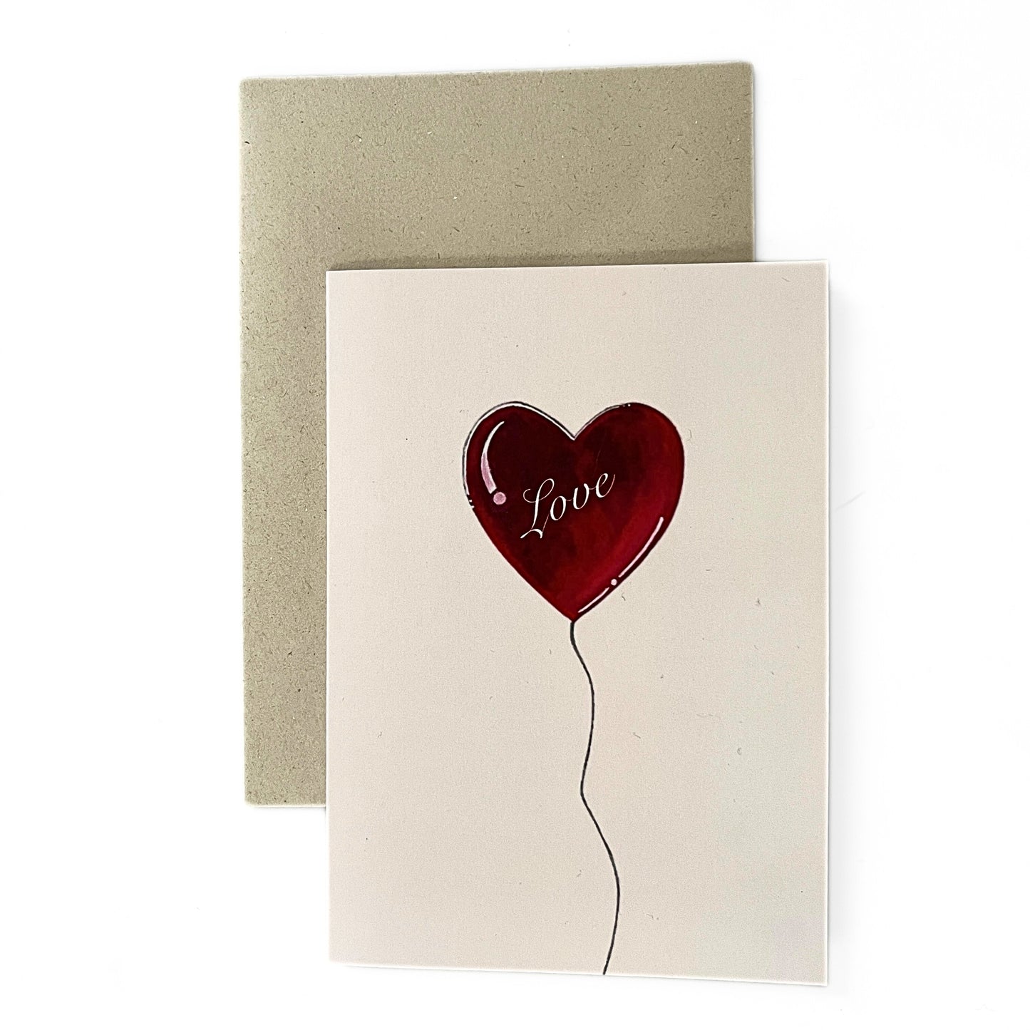 Wenskaart 'Ballon hart'