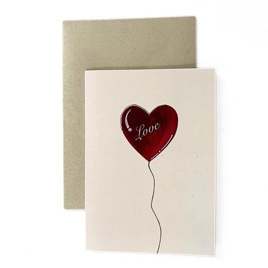 Wenskaart 'Ballon hart'