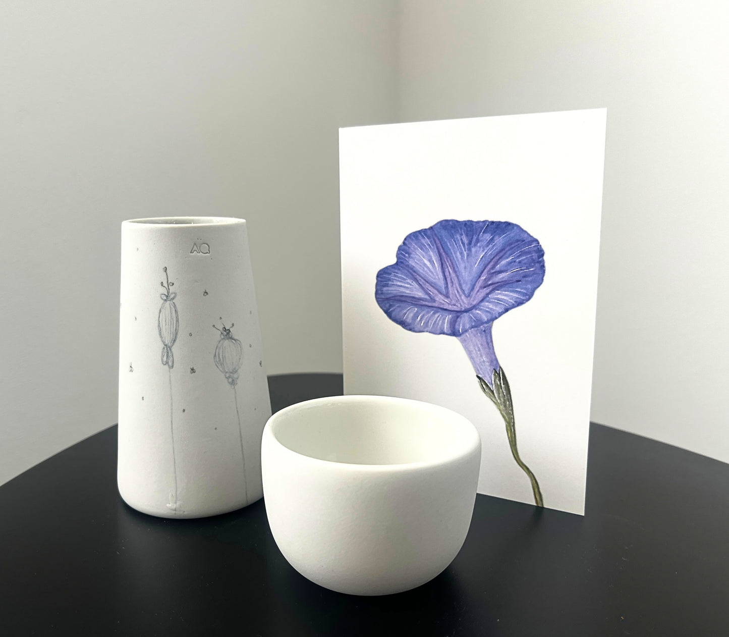 Wenskaart geboortebloem september 'Dagwinde'