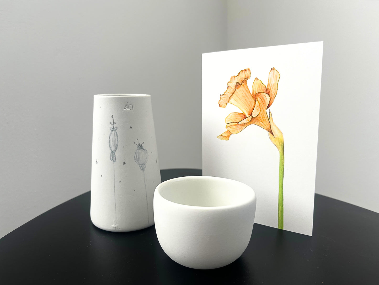 Wenskaart geboortebloem maart  'Gele narcis'