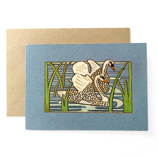 Greeting card 'Swans'